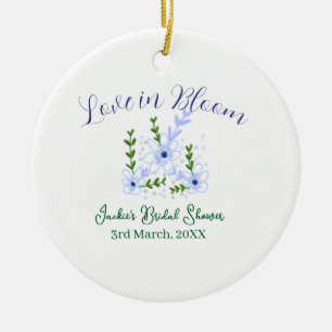 Purple boho love in Bloom bridal shower name retro Ceramic Ornament