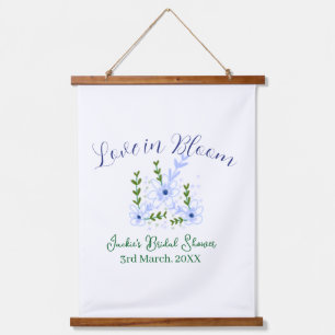 Purple boho love in Bloom bridal shower name retro Hanging Tapestry