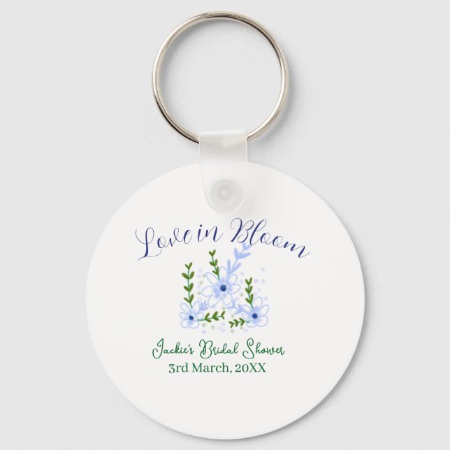 Purple boho love in Bloom bridal shower name retro Keychain (Front)
