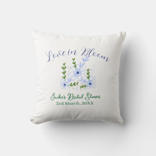 Purple boho love in Bloom bridal shower name retro Throw Pillow