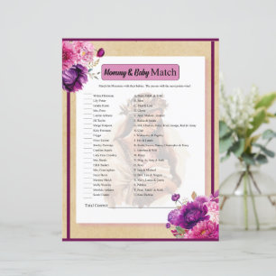 Purple Boho Mommy and Baby Match Game
