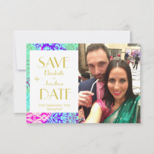 Purple Boho Photo Wedding Save the Date