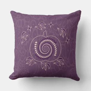 Purple Boho Pumpkin Fall Throw Pillow