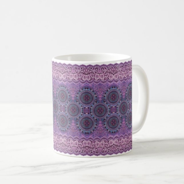 Purple Boho Style Coffee Mug (Front Right)
