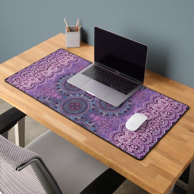 Purple Boho Style Desk Mat (Office 2)