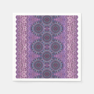 Purple Boho Style Paper Napkin