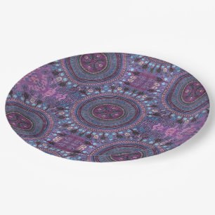 Purple Boho Style Paper Plate