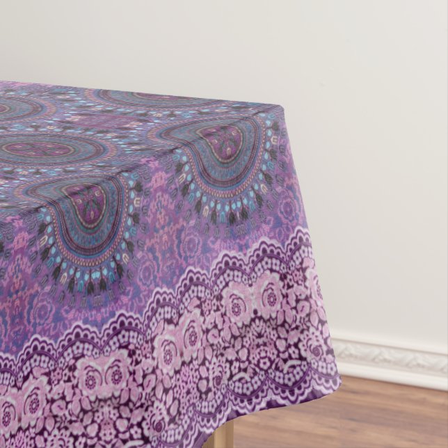 Purple Boho Style Tablecloth (In Situ)