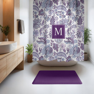 Purple Boho Vintage Floral Monogram