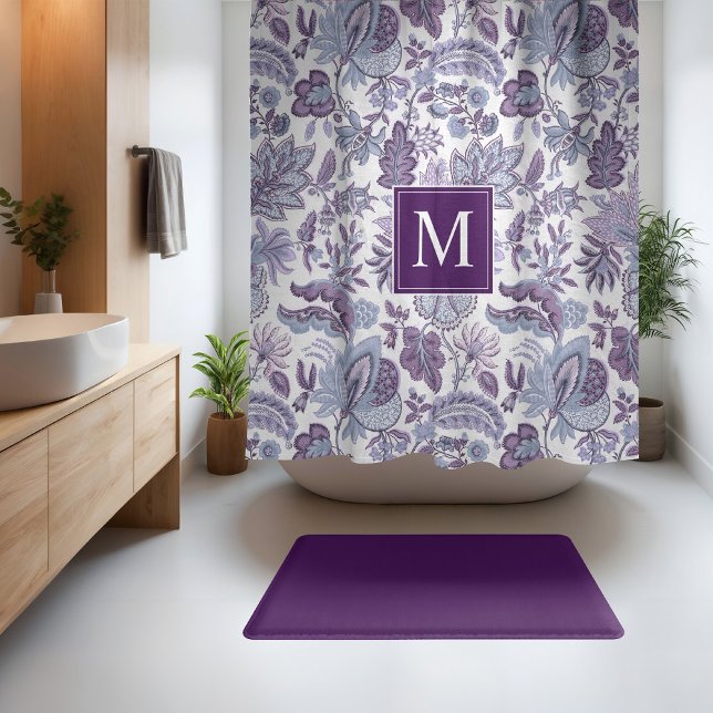 Purple Boho Vintage Floral Monogram (Creator Uploaded)