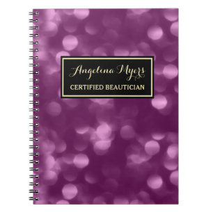 Purple Bokeh Beautician Notebook