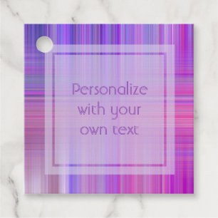 Purple Bokeh Plaid Custom Text Favour Tags