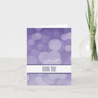 Purple Bokeh Thank You Card