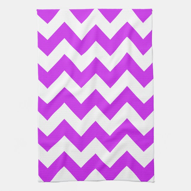 Purple Bold Chevron Kitchen Towel (Vertical)