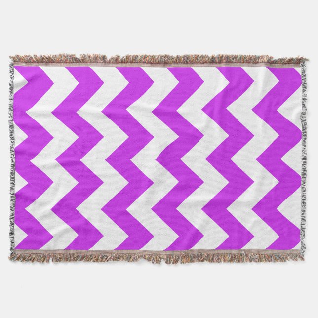 Purple Bold Chevron Throw Blanket (Front)