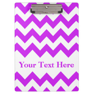 Purple Bold Chevron with customizable text Clipboard