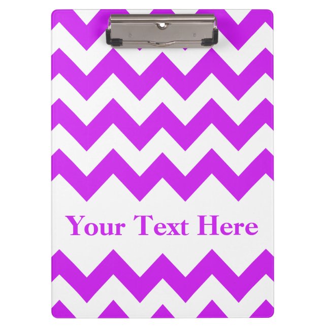 Purple Bold Chevron with customizable text Clipboard (Front)