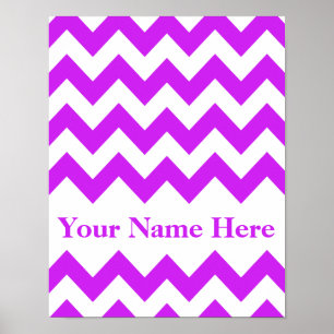 Purple Bold Chevron with name Poster