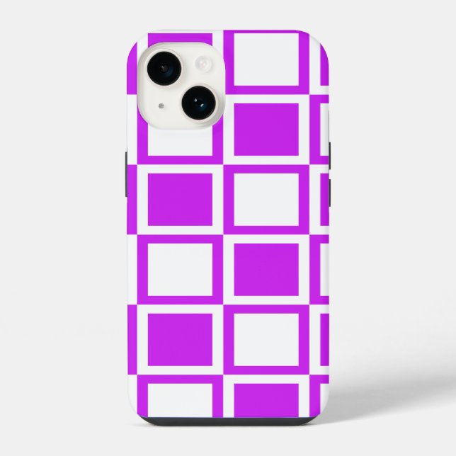 Purple Bold Mod Squares iPhone Case (Back)