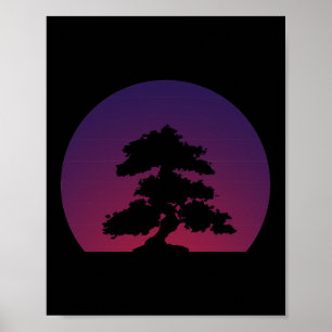 Purple Bonsai Sunset Poster