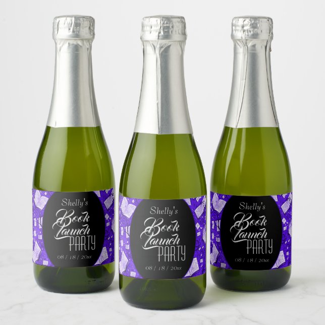 Purple Book Launch Party Sparkling Wine Label (Bottles)