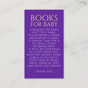 Purple Books For Baby Request Enclosure Card