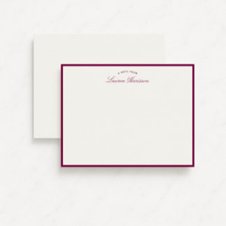 Purple Border Elegant Modern Stationery Note Card