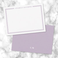 Purple Border Minimalist Name Monogram