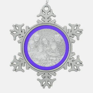 Purple Border Snowflake Pewter Christmas Ornament