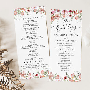 Purple Botanical Floral Wedding Program