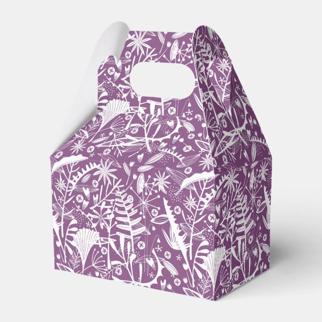 Purple Botanical Modern Favor Box (Front Side)