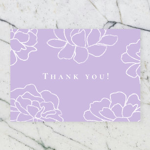 Purple Botanical Modern Wedding Thank You Card