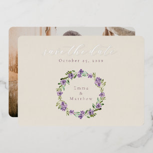 Purple Botanical Wreath Horizontal Photo