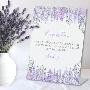 Purple Bouquet Flower Bar Pedestal Sign