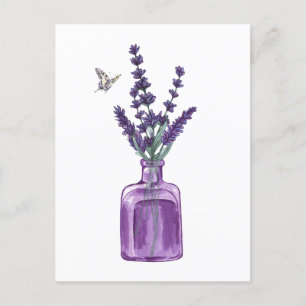 Purple bouquet of lavender postcard