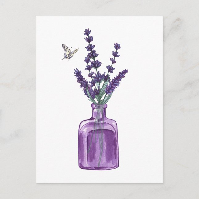 Purple bouquet of lavender postcard (Front)