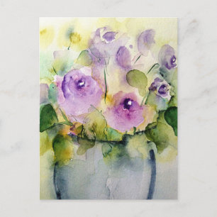 Purple Bouquet Watercolor Postcard