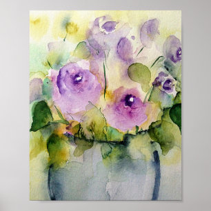 Purple Bouquet Watercolor  Poster