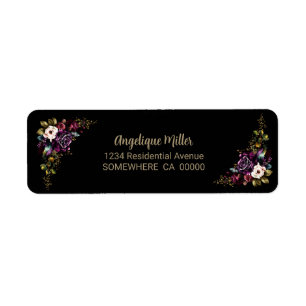 Purple Bourgogne Floral Noir