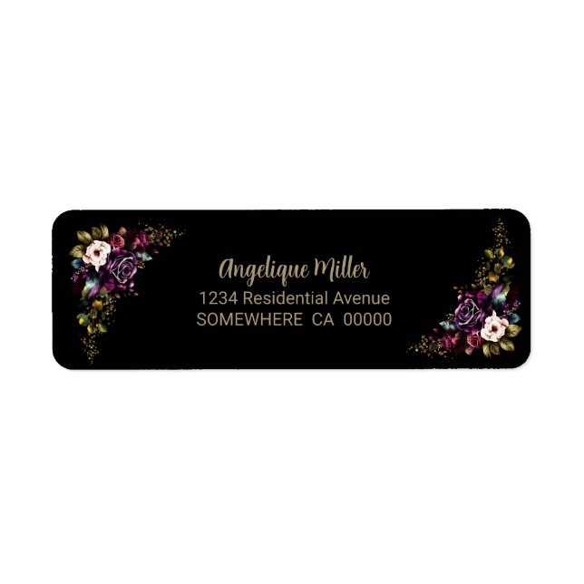 Purple Bourgogne Floral Noir (Devant)