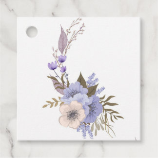 Purple boutique style floral  favour tags