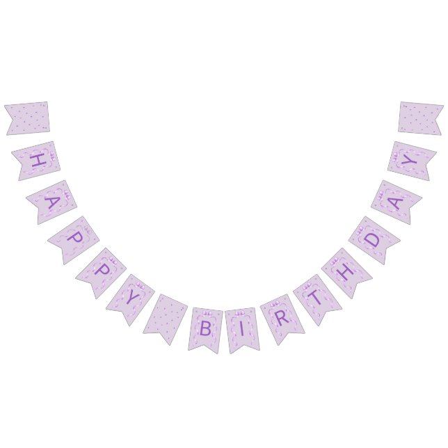 Purple Bow Coquette Birthday  Bunting Flags (All)
