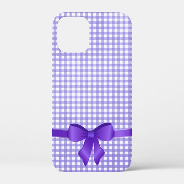 purple bow on gingham Case-Mate iPhone case (Back)