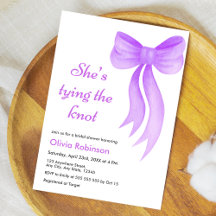 Purple Bow She's Tying the Knot Bridal Shower 