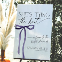 Purple Bow Shes Tying the Knot Bridal Welcome