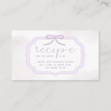 Purple Bow Watercolor Bridal Shower Recipe