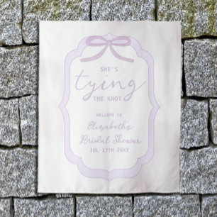 Purple Bow Watercolor Bridal Shower Tapestry