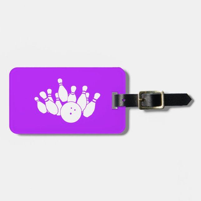 Purple Bowling Bag Tag (Front Horizontal)