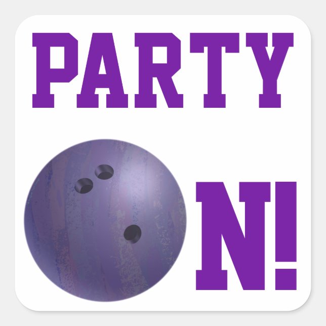 Purple Bowling Ball Party sur Sticker (Devant)