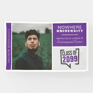 Purple Boxes & Photo Graduation Banner